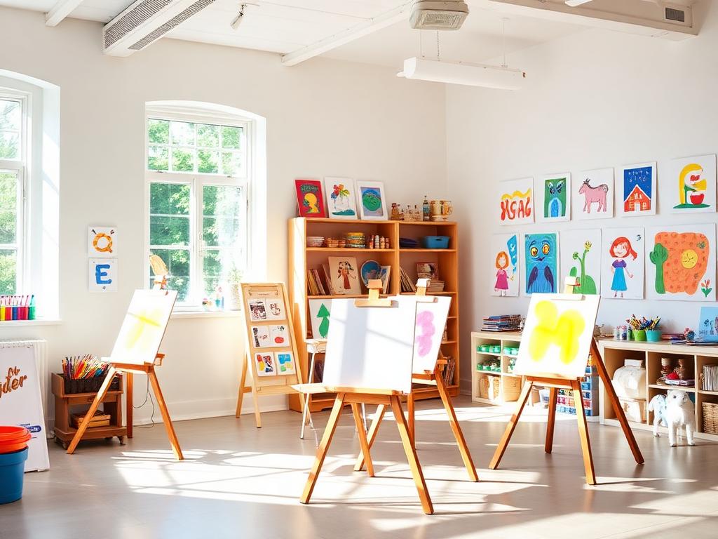 Art studio with materials