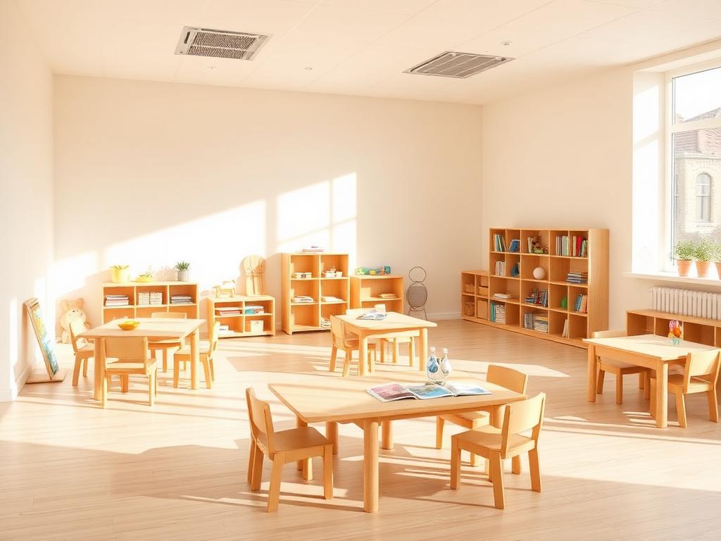Bright classroom with natural light